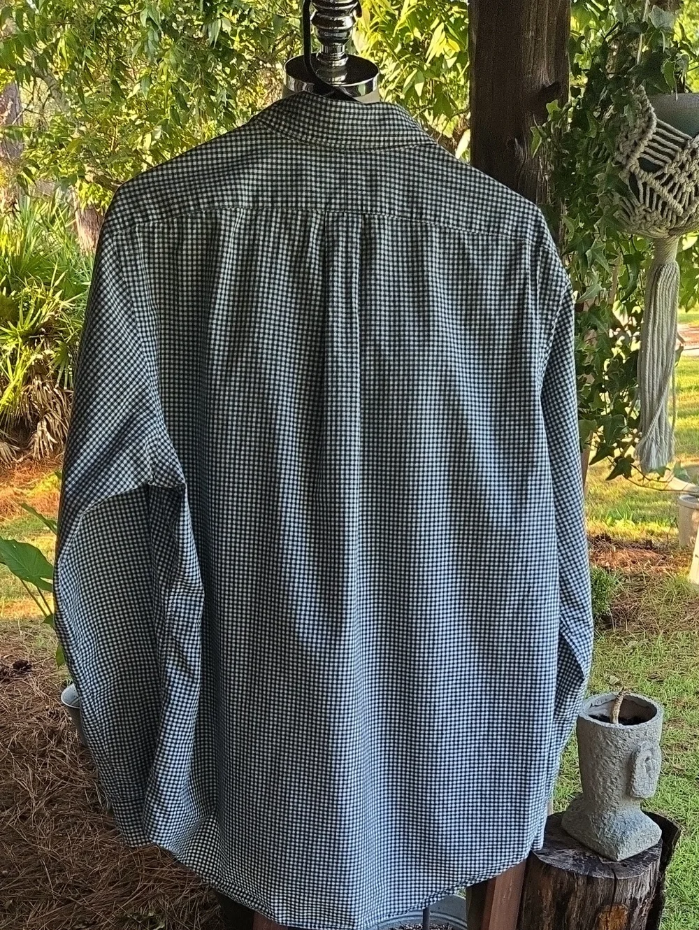 Ralph Lauren Pine Green Checkered Button Front Shirt Size Large